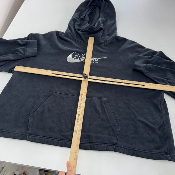Nike Hoodie Womens XX Large Black Silver Icon Clash Funnel‎ Neck Pullover - Picture 6 of 8